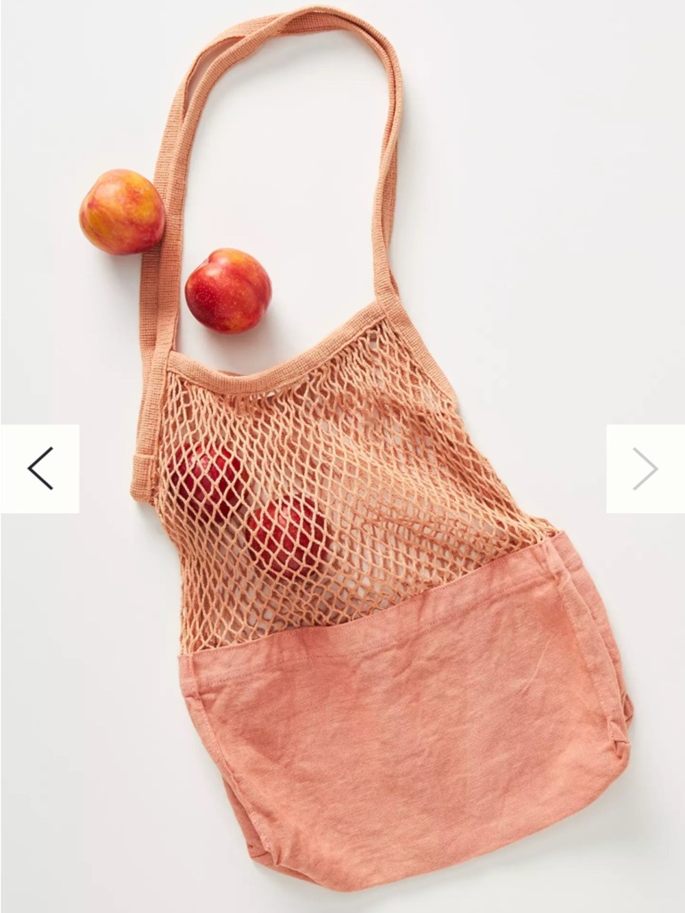 Anthropologie Manhattan Market Peach Knit Mesh Boho Tote Bag